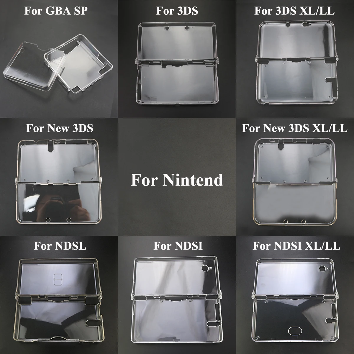 

YuXi 1PCS Plastic Clear Crystal Case Cover Protective Shell For Nintend DS Lite NDSL NDSi XL for New 3DS XL LL GBA SP Hard Case