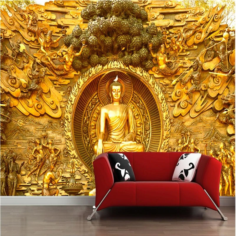 

3DBEIBEHANG Large custom wallpaper frescoes Wuxi Lingshan Buddha down the demon Road wall papers home decor 3d wall murals