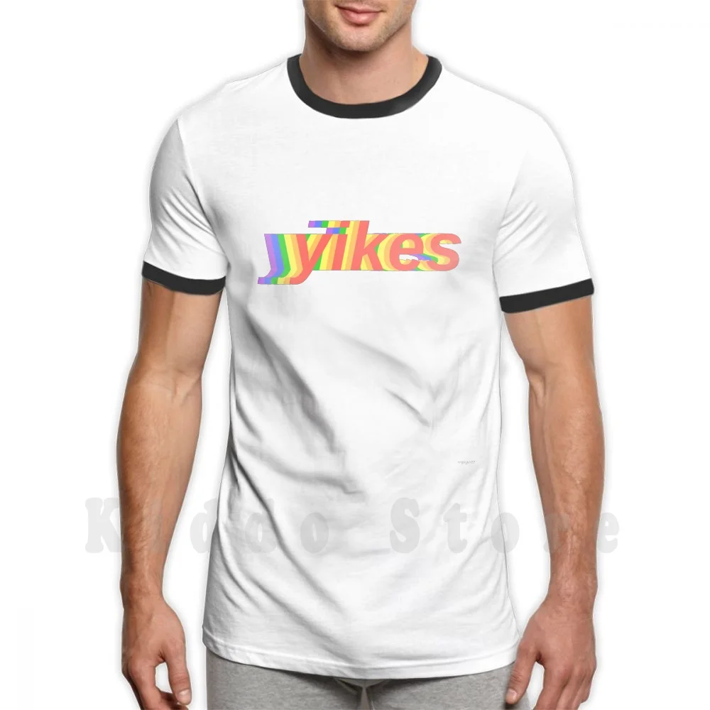 Радужная футболка Yikes Хлопковая мужская с принтом сделай сам крутая радуга