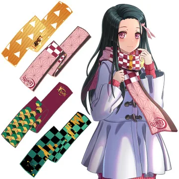 

Anime Demon Slayer Kamado Tanjirou Kamado Nezuko Agatsuma Zenitsu cosplay Unisex Winter warm Scarves accessories Free shipping