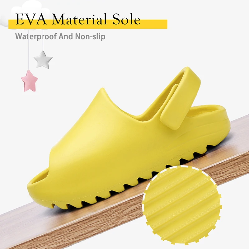 

Summer Sandals For Girls Kids EVA Thick Bottom Soft Sole Solid Casual Waterproof Light Bathroom Non-Slip Wearable Anti-collision