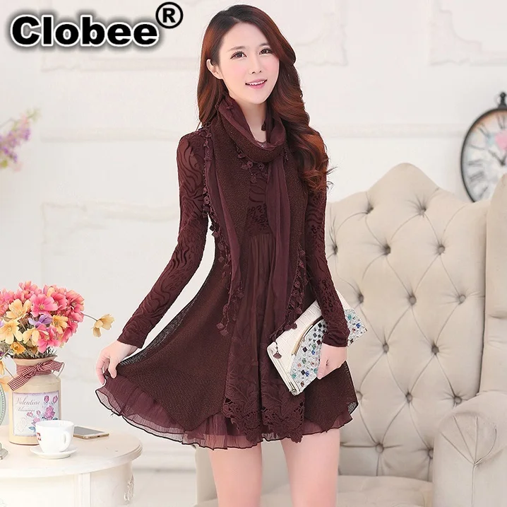 2020 осеннее женское кружевное платье размера плюс пэтчворк открытое vestido de festa