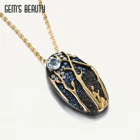 Красивое ожерелье с подвеской драгоценного камня для женщин ювелирные изделия Аксессуары Голубой топаз модный креативный подарок на день рождения дизайнерские изящные ювелирные изделия