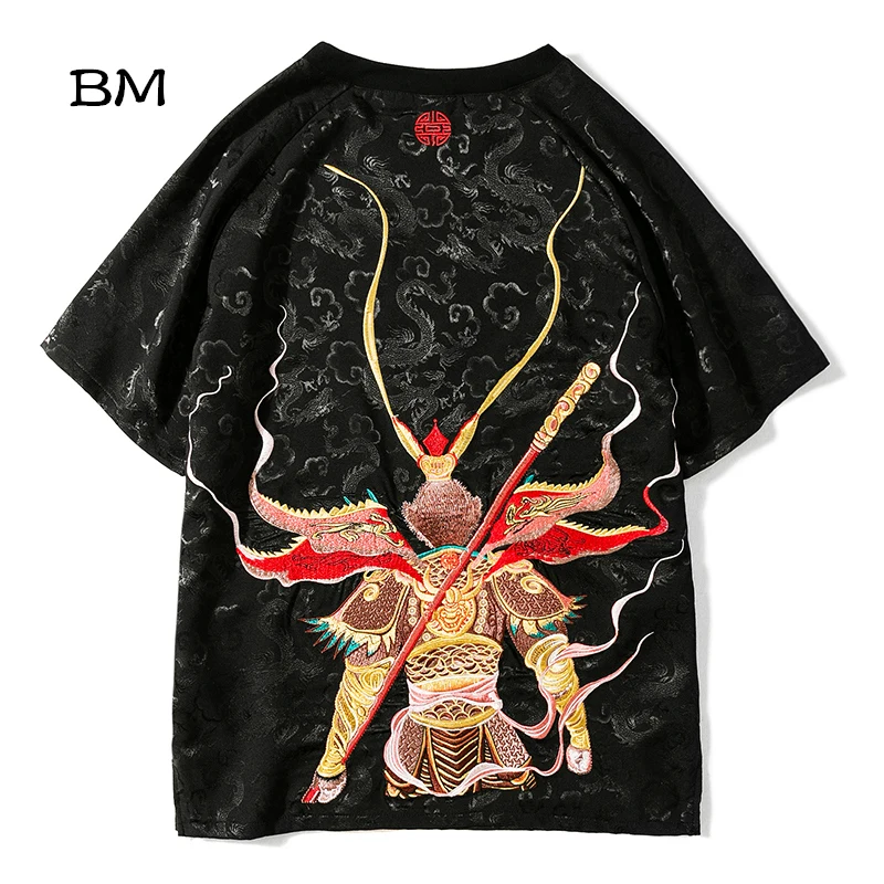 Высококачественная футболка в китайском стиле высокого размера sukayang Сунь Укун с
