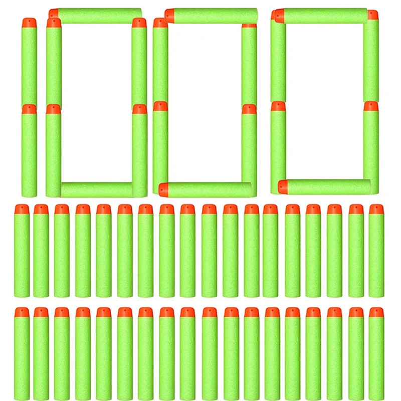 

Hollow Hole Refill Darts 100/200/300/400/500/1000Pcs Foam Bullets For Nerf Toy Guns N-Strike Elite Zombie Rebelle Series-Green