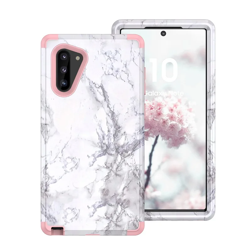Ударопрочный мраморный чехол для samsung Galaxy Note 10 9 S9 S10 Plus S10+ Гибридный чехол 3 в 1 прочный защитный чехол для телефона