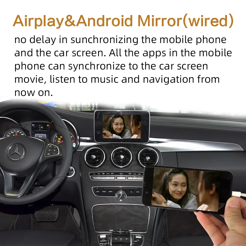 

Sinairyu Wireless Apple Carplay for Mercedes A B C E G CLA GLA GLC S Class Car play Android Auto/Mirroring 2015-2019 NTG5 W205