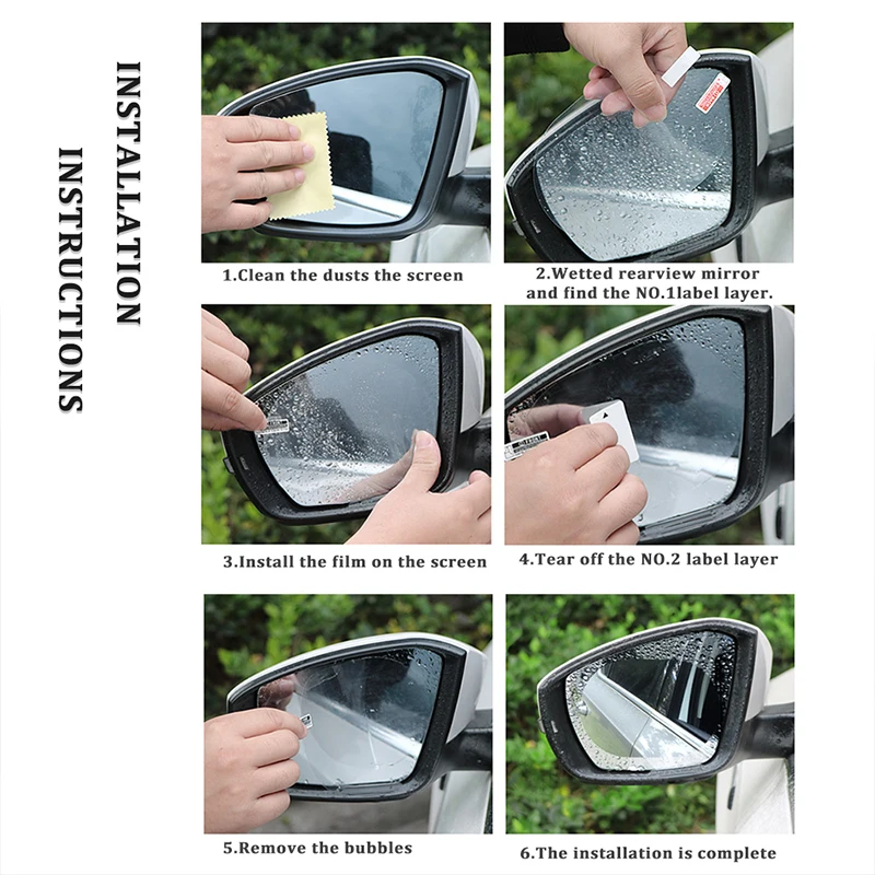Непромокаемая пленка для зеркала заднего вида 2 шт. Ford Ranger Focus 3 4 Fiesta Mk2 Mk3 Mk4 Mk7