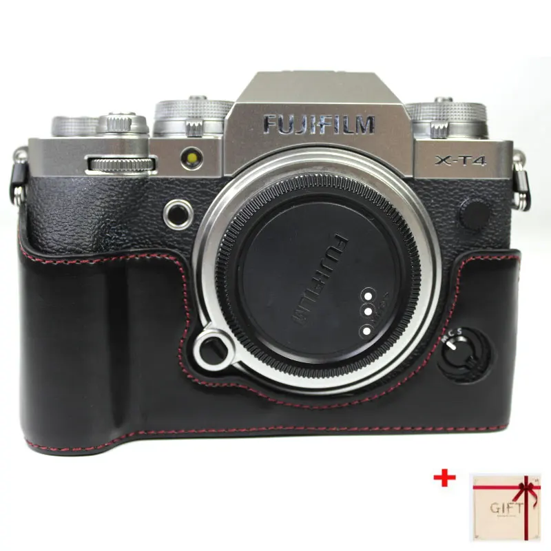 Чехол из искусственной кожи для Fujifilm XT4 сумка камеры Половина корпуса Нижняя