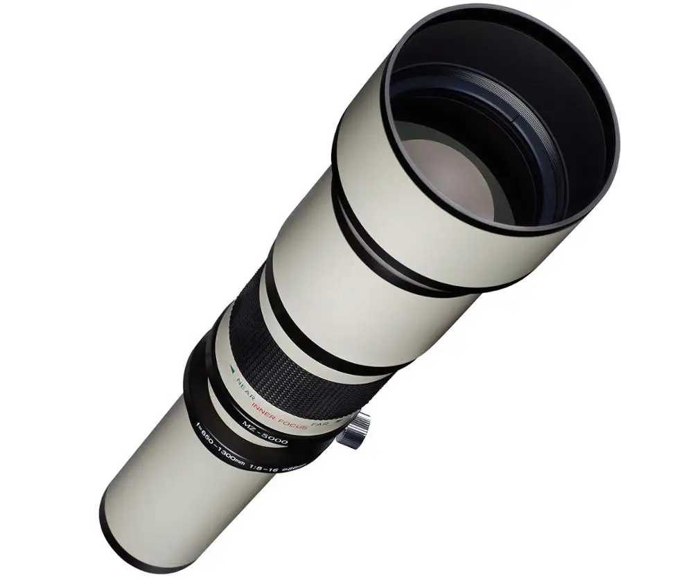 

650-1300mm F8.0-16 Super Telephoto Manual Zoom Lens + T2 Adapter for DSLR Canon Nikon