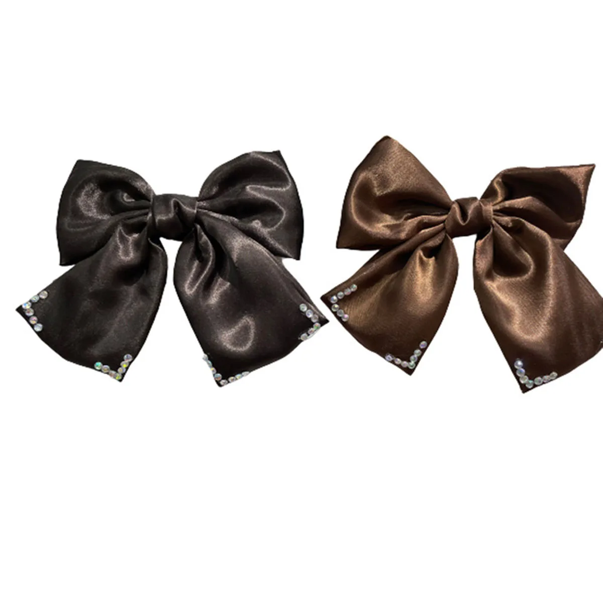 

Satin Bow Studded Spring Hair Clip Korean Style Simple Temperament Hairpin Fabric Butterfly Barrettes for Women Hair Accessories