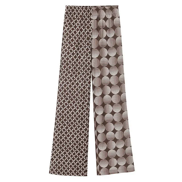 

2021 spring and summer new retro design pants thin small loose high waist straight tube drop feeling floor pants women[Finished