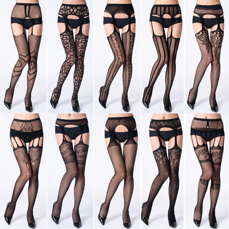 

Women Sexy Stockings Open Crotch Transparent Fishnet collant femme Plus Size Women Tights Mesh Pantyhose Medias De Mujer SW009