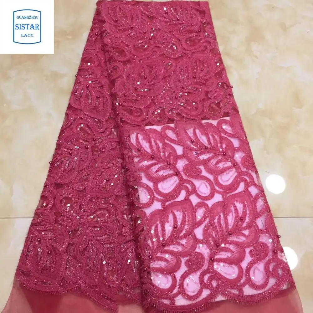 Вышивка Цветы узор кружева с блестками горячая Распродажа африканская