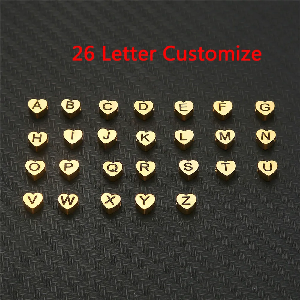 MisenBaBa браслеты из нержавеющей стали с сердечками и буквами для женщин именем