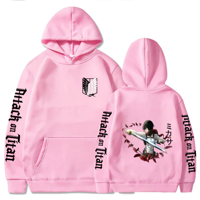 

Hot Anime Hoodie Attack on Titan Pullover Tops Long Sleeve Fashion Double Sided