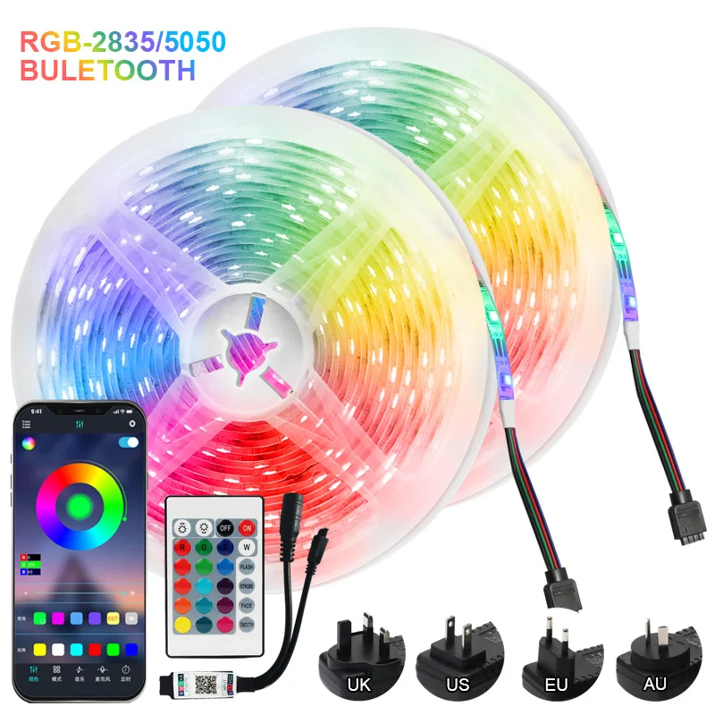 

12V Bluetooth WiFi Luces SMD2835 гибкий Водонепроницаемый лента диод дистанционного Управление светильник для комнаты DC 5050 RGB Светодиодные ленты светиль...