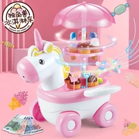 children pretend play toys simulation light music trolley with ice cream candy truck role play toys for kids birthday gifts