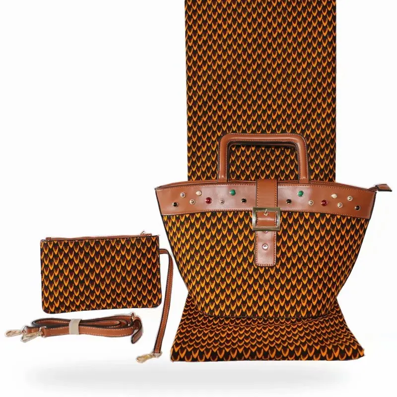 (3 шт./компл.) Африканская мода дизайн в Гане вощеная ткань женская сумка для