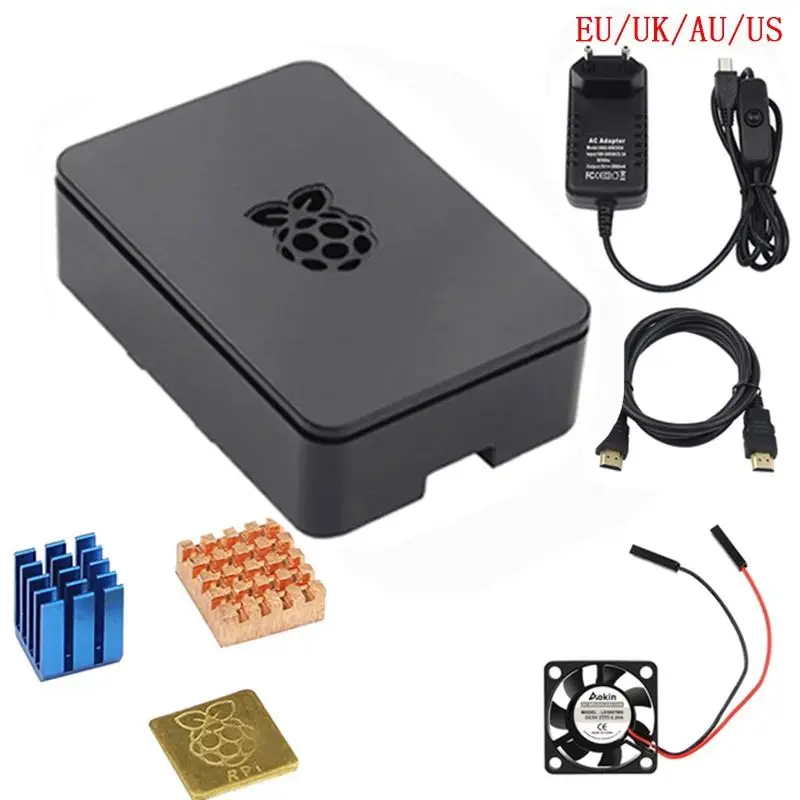 Комплект для Raspberry Pi 3B + /3/2 чехол из АБС-пластика вентилятор охлаждения кабель