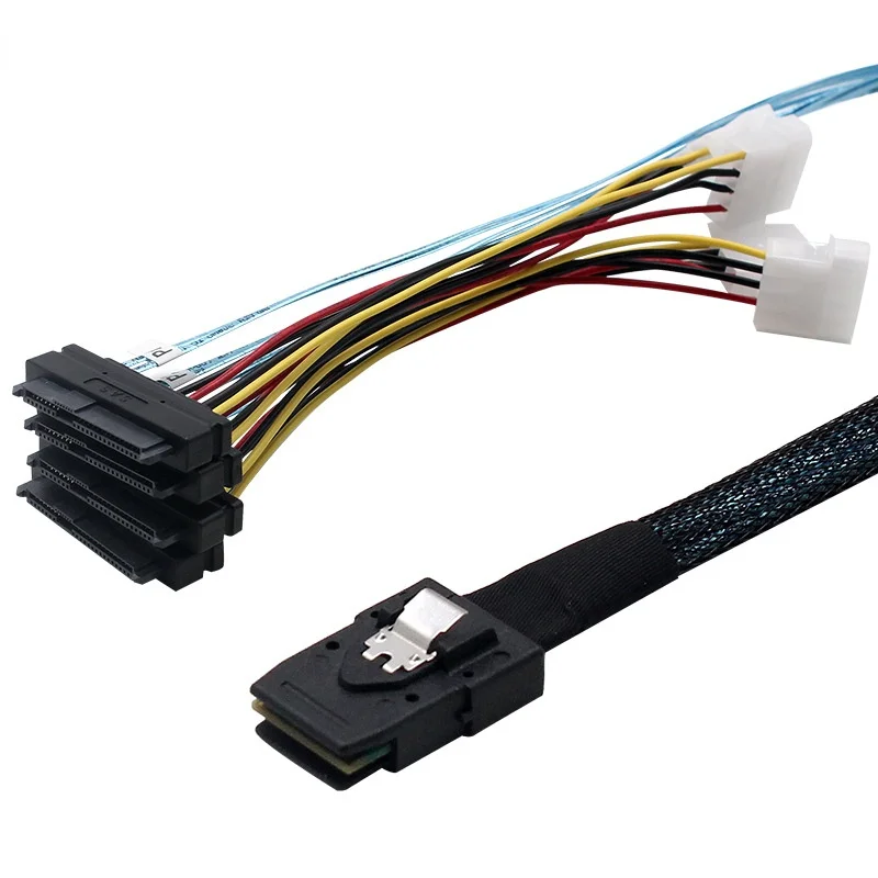 Кабель Mini SAS SFF-8087-4 SFF -8482 + большой 4-контактный жесткий диск кабель для передачи