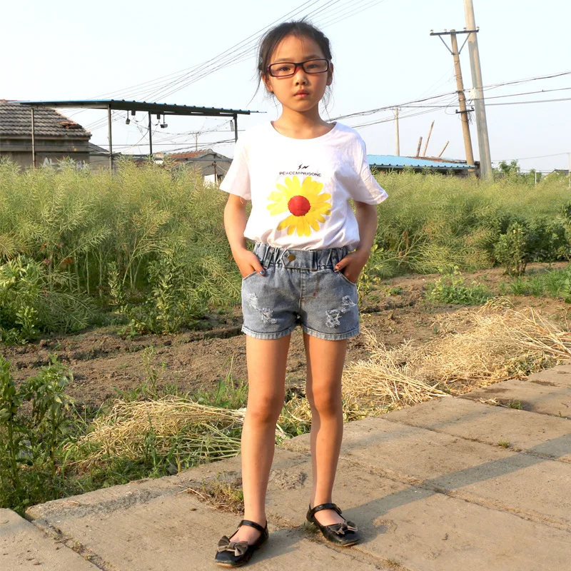 Детские джинсовые шорты с карманами на возраст 2 14 лет|Шорты| |