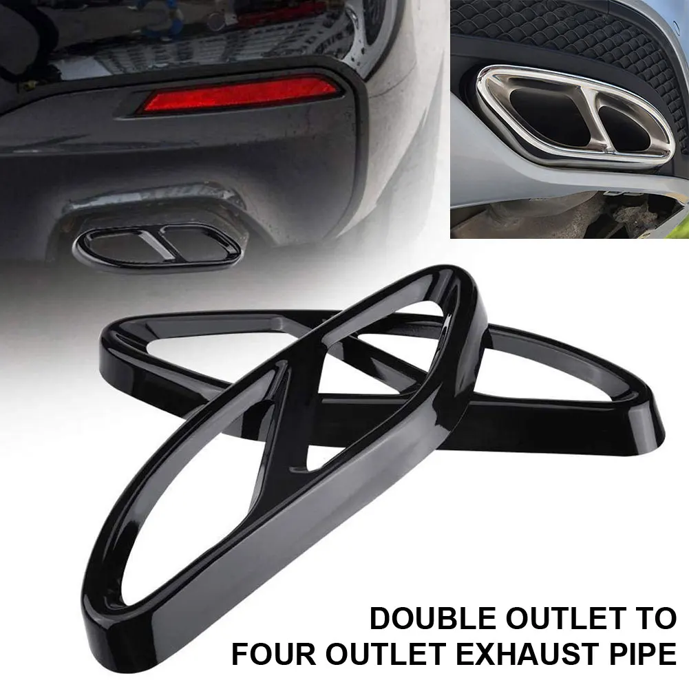 

1Pair Car Exterior Decoration Exhaust Pipe Cover Stainless Steel Rear Exhaust Cover for 2015-2020 Mercedes-Benz W205 Accessories