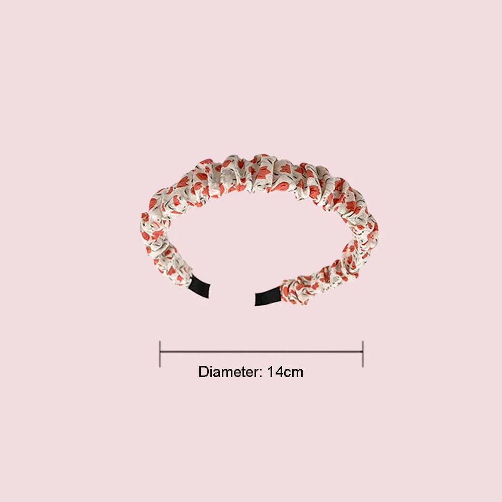 

Korean Chiffon Floral Folds Pleated Head Band Hair Hoop Vintage Embroidered Hairbands Women Tiara Hair Accessories