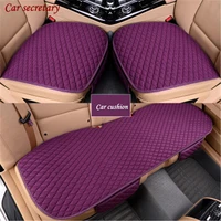 car secretary universal linen fabric car seat cover four seasons soft flax cushion breathable protector mat pad auto accessories