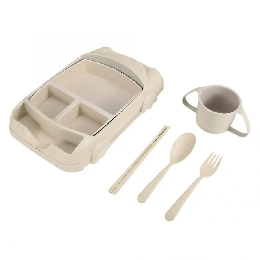 Детская пшеничная соломенная посуда мультяшная Автомобильная тарелка для