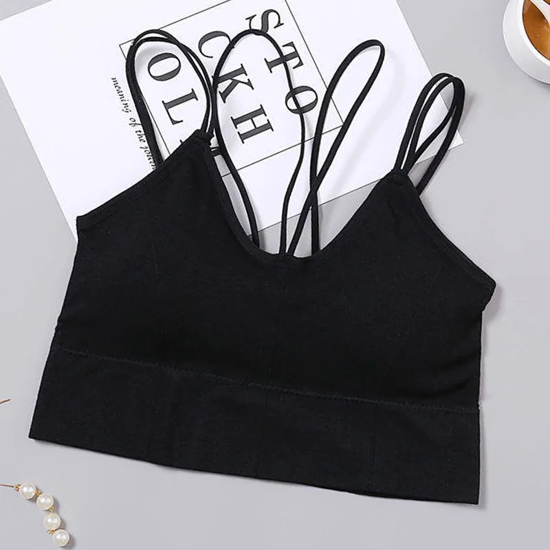 style2 black Сексуальные топы на бретелях для женщин, базовые Топы, уличная одежда, топ без рукавов, женский топ,белый лиф топ,бюстгалтер топ в бельевом стиле - Color: style2 black