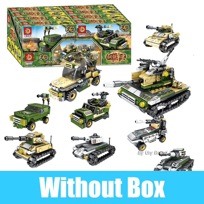 

Military Series WW2 Modern Army War Fighter Tanks Vehicle Building Blocks Set DIY Educational kids Toys Boys Creator 26in1 Gift