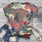 Детская кавайная одежда, уличная Удобная рубашка для улицы, топы, модная женская летняя футболка для подростков с 3D-принтом слона