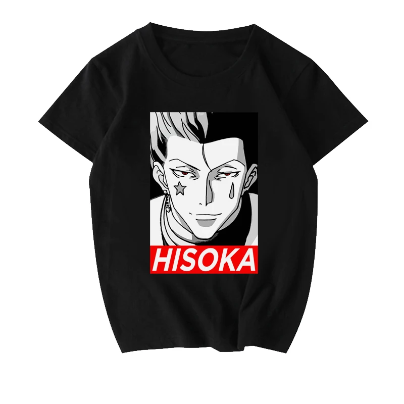 Женская футболка из чистого хлопка Hunter X Классическая с мультяшным принтом манга