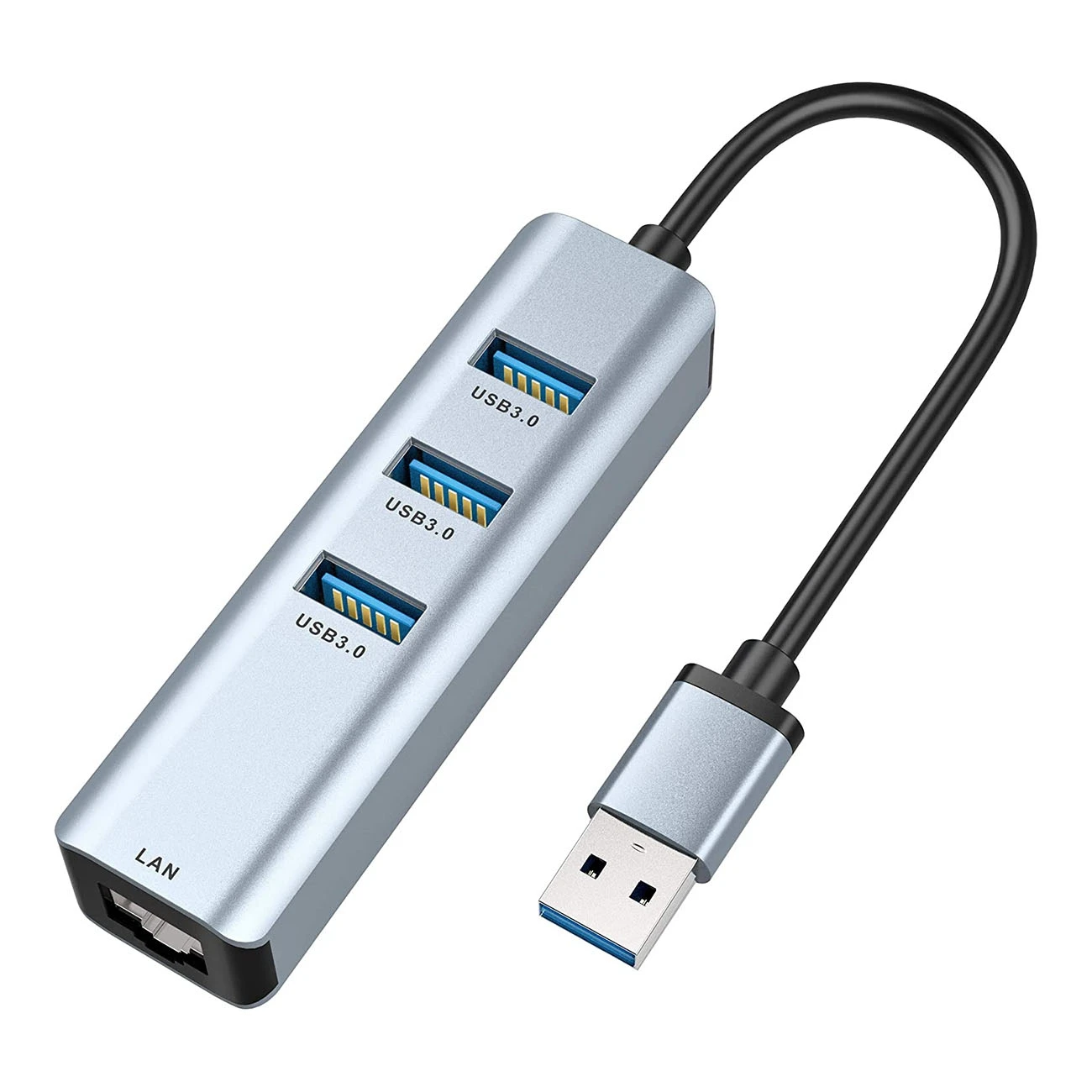 

4 In 1 USB Ethernet Adapter Aluminum USB3.0 To USB3.0 RJ45 Gigabit Ethernet Laptop Adapter Hub For PC Notebook