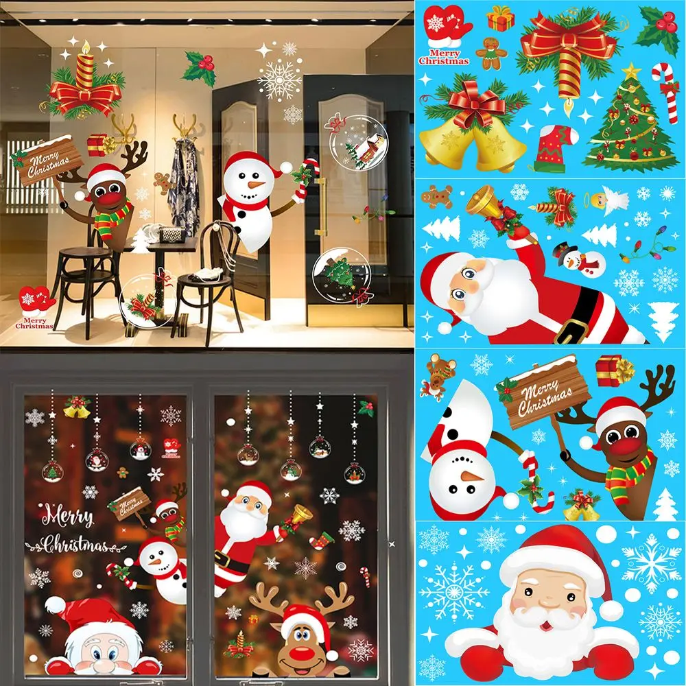 

DIY Santa Claus Reindeer Xmas Festival Decor Snowflake Decals Shopwindow Ornament Christmas Window Stickers Wall Art