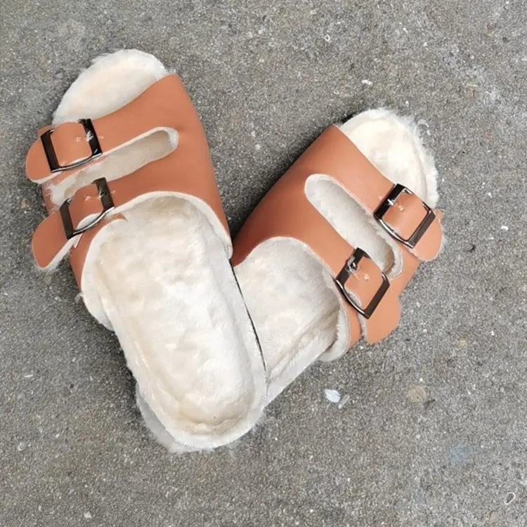 

2020 Spring Plush Slipper Home Fur Slides Women Winter Furry Slipper Home Shoes Woman Fashion Flip Flop Indoor Shoes Woman Flats