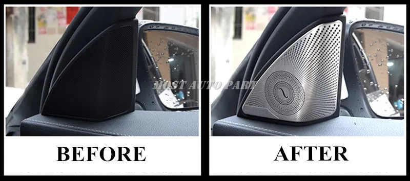 Матовая крышка аудио динамика двери автомобиля отделка 2 шт для Mercedes Benz C Class W205 S205