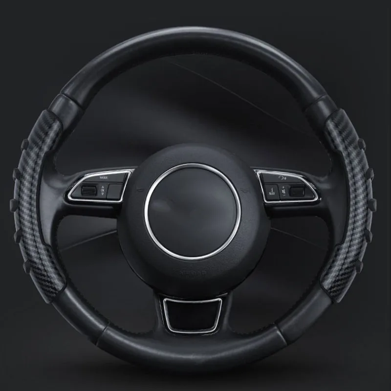 

Universal Car Steering Wheel Anti-Skid Cover Steering Assist Silicone Cover Interior Carbon Fiber Anti-Sweat Handle Cover