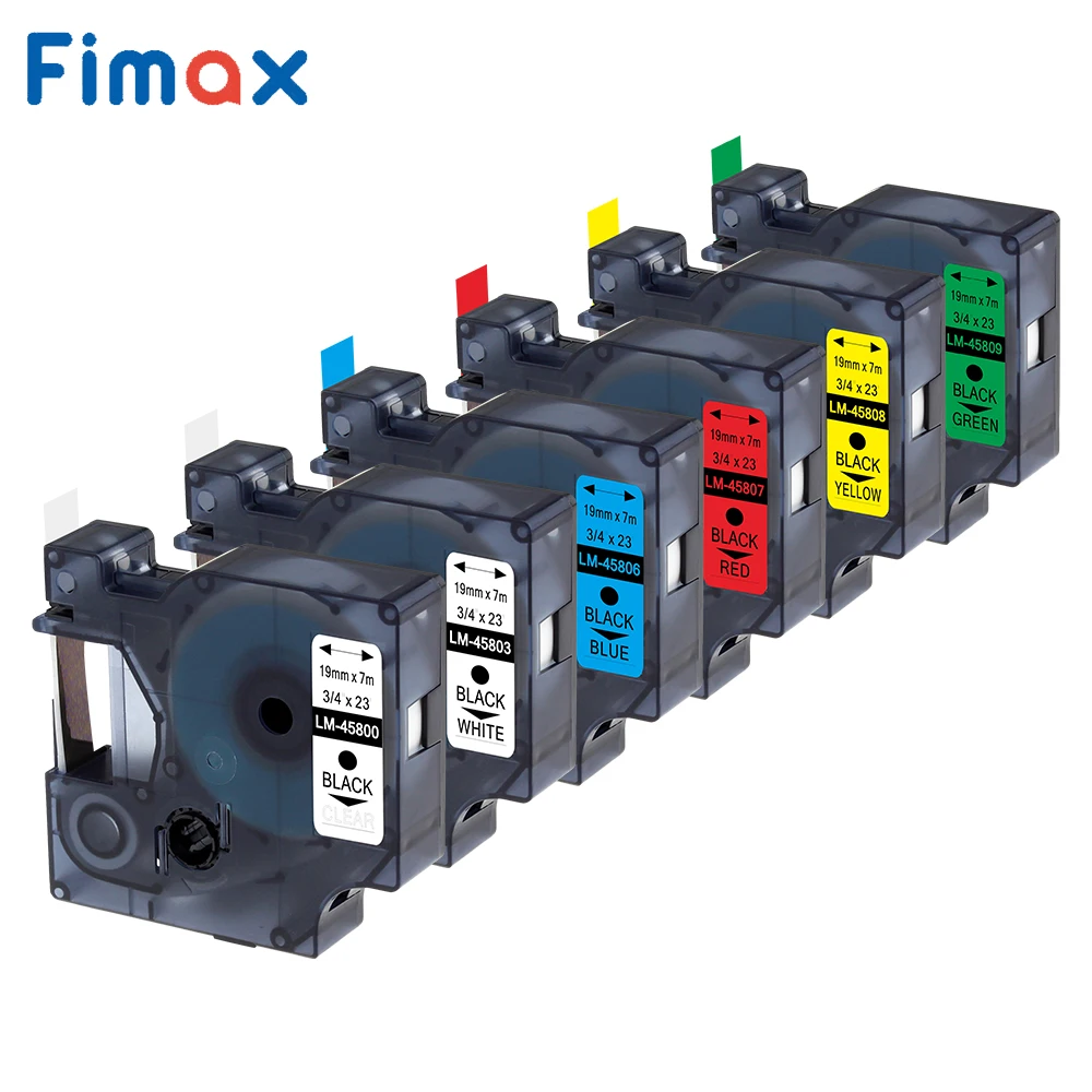 Fimax совместимый для Dymo 45013 45803 стандартного 19 мм принтера ленты 45800 45807 45804 45805