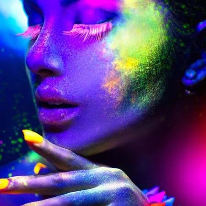 Неоновая флуоресцентная краска для тела светящаяся в темноте лица творчества