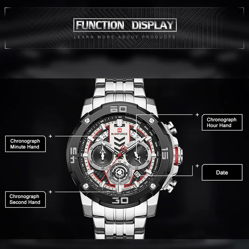 NAVIFORCE Sport Mens Watches Luxury Men Chronograph Military Quartz Wristwatch Date Waterproof Clock Male Relogio Masculino 2020 | Наручные