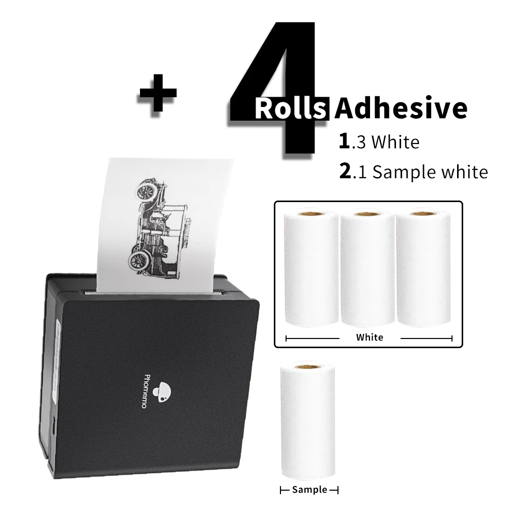 

Термопринтер Phomemo Mini M02 53 мм, печать наклеек для фото текста, подходит для телефонной системы Android IOS