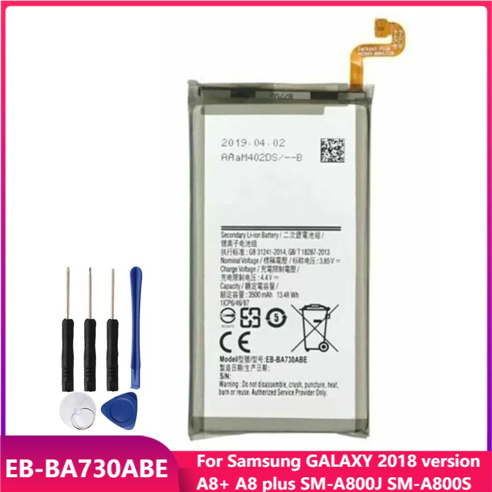 

Original Phone Battery EB-BA730ABE For Samsung GALAXY 2018 version A8+ A8 plus SM-A800J SM-A800S Replacement Batteries 2350mAh