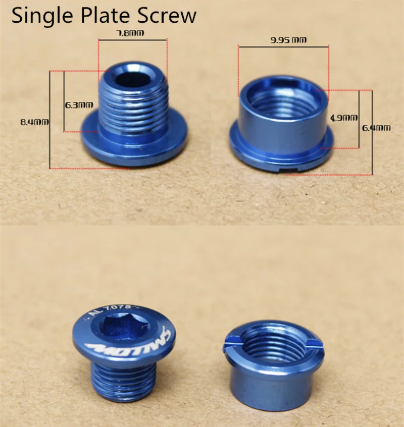 

5PCS MTB Bicycle Dental Plate Cover Crank Screw Single/Double Tooth Plate Screw Nails Chainwheel Bolts Screws Aluminum Alloy
