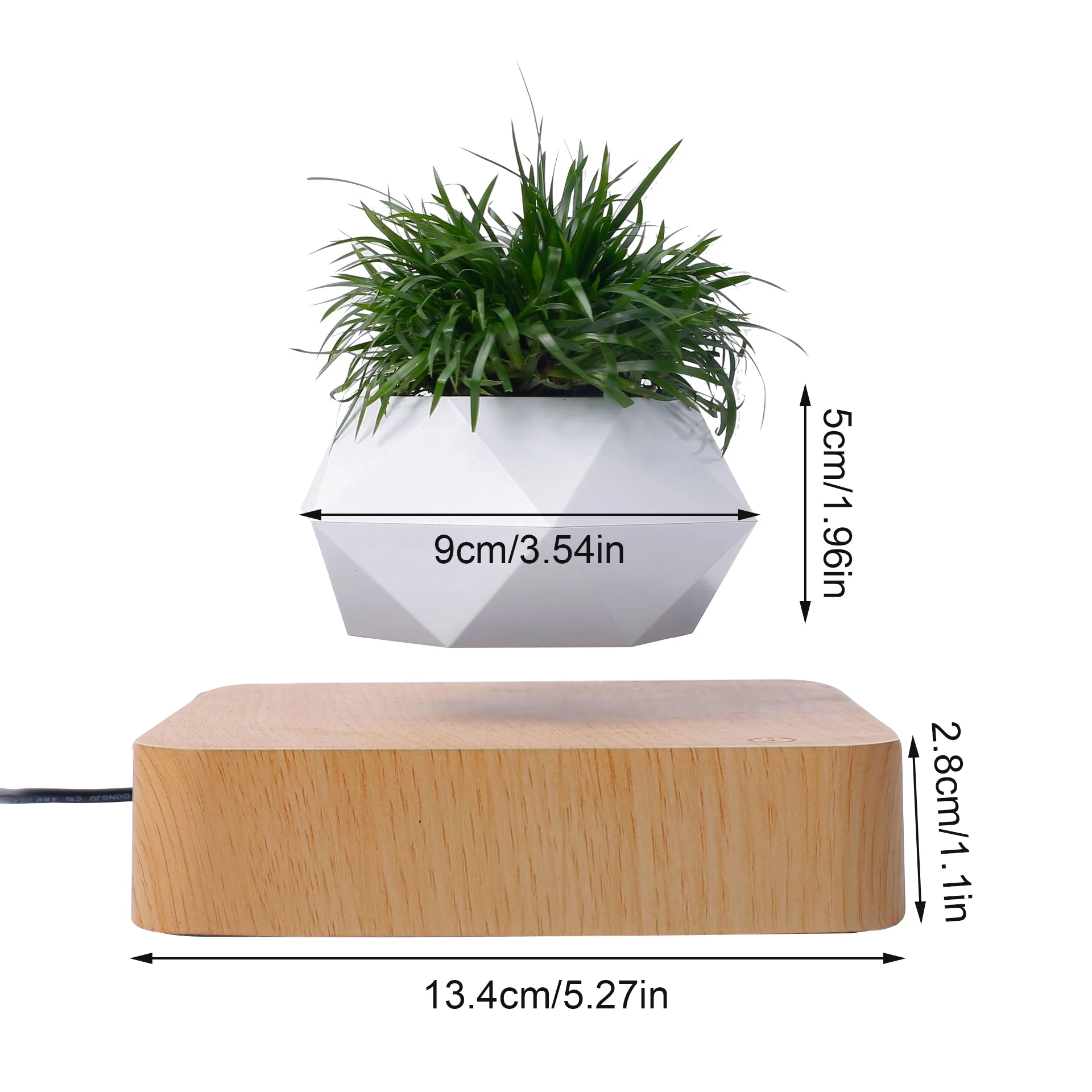

Levitating Plant Pot Maglev Potted Air Creative Ornaments Maglev Woodgrain Potted Plants Potted Landscape Creative Ornaments