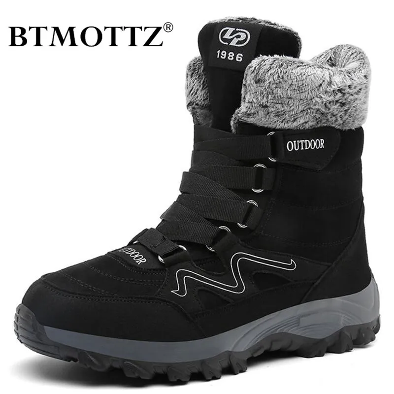 Теплые зимние мужские ботинки замшевые кожаные Мужская зимняя Рабочая обувь