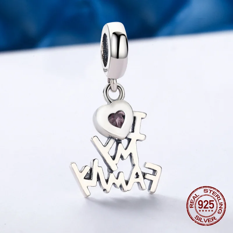 Подвеска-Шарм Я люблю свою семью из серебра 100% пробы | Украшения и аксессуары