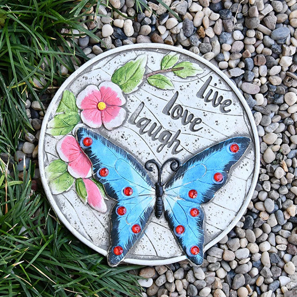 

Home Decor Cement Foot Pedal Garden Step Stone Butterfly Decorative Outdoor Pathway Statues Porch Patio Landscaping Lawn Yard
