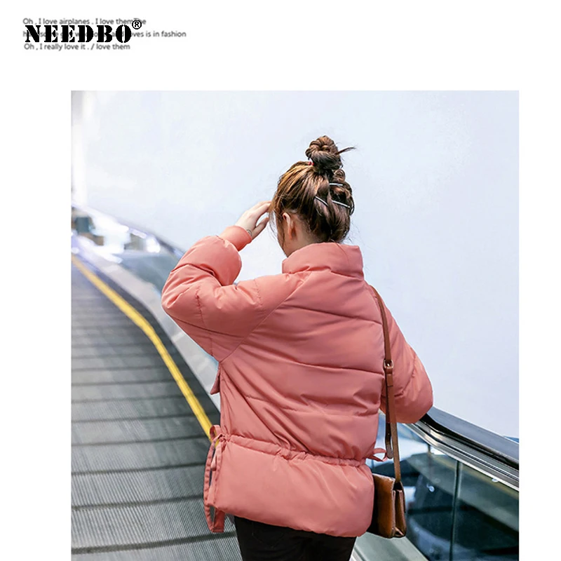 NEEDBO Winter Jacket Women 2021 Parka Puffer Jacket Women Winter Coat Warm Plus Size Solid Standard Collar Casual Casaco Outwear